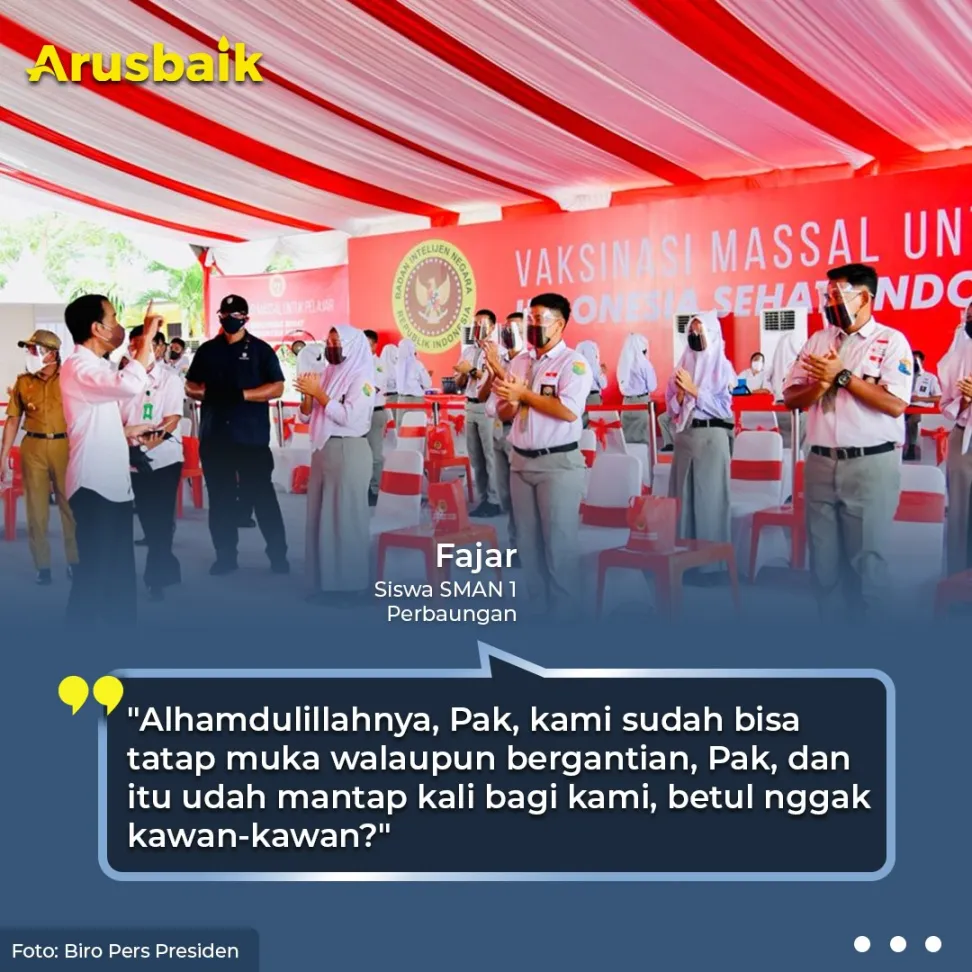 Siswa: Alhamdulillah Pak Jokowi, Sudah Bisa PTM, Mantap Kali!