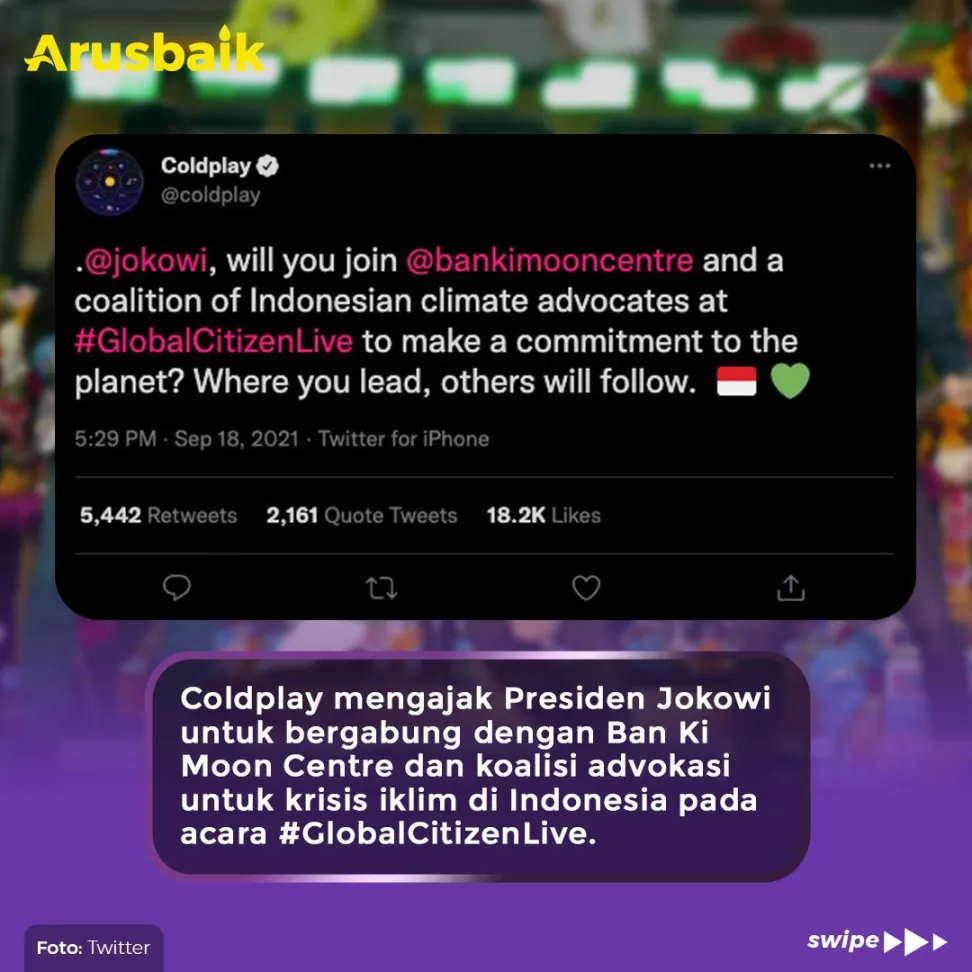 Coldplay Sapa Para Pemimpin Dunia, Termasuk Indonesia