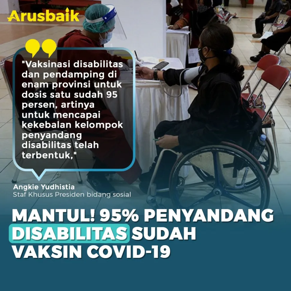 Mantul! 95% Penyandang Disabilitas Sudah Vaksin Covid-19