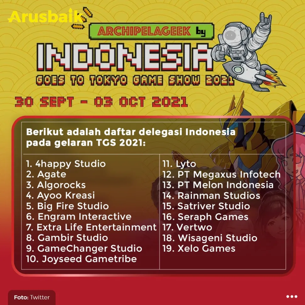 Wow! 19 Delegasi Indonesia Ikut Meriahkan Tokyo Game Show 2021