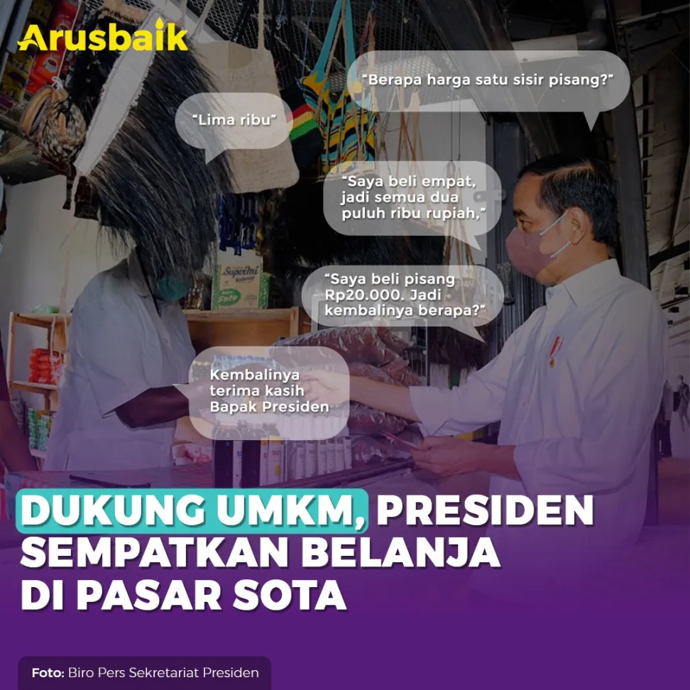Dukung UMKM, Presiden Sempatkan Belanja Di Pasar Sota