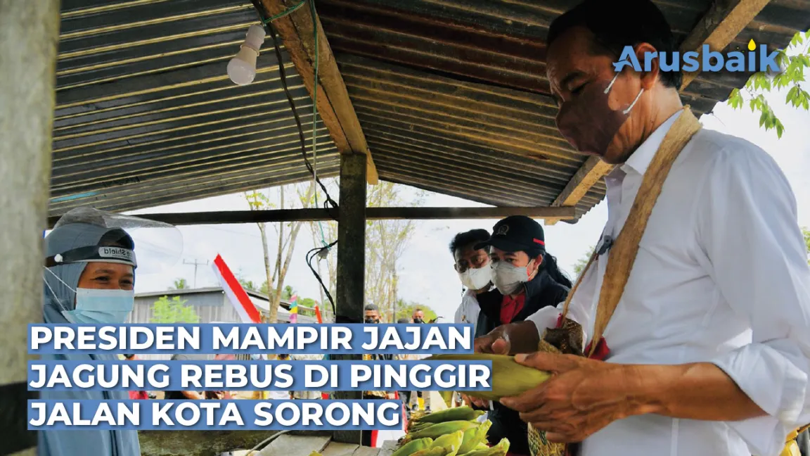 Presiden Mampir Jajan Jagung Rebus di Pinggir Jalan Kota Sorong