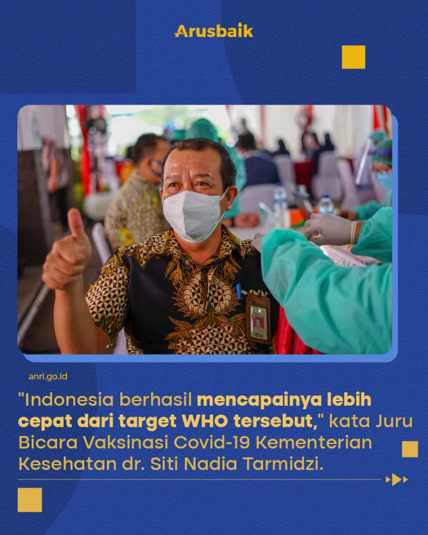 Bravo, Cakupan Vaksinasi RI Salip Target WHO