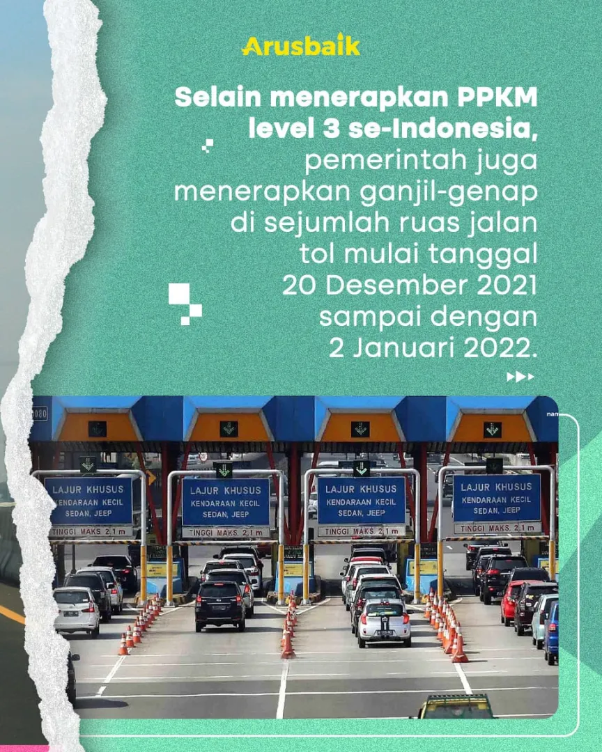 Siap-siap! 20 Desember - 2 januari, Ganjil Genap Di Empat Ruas Jalan Tol