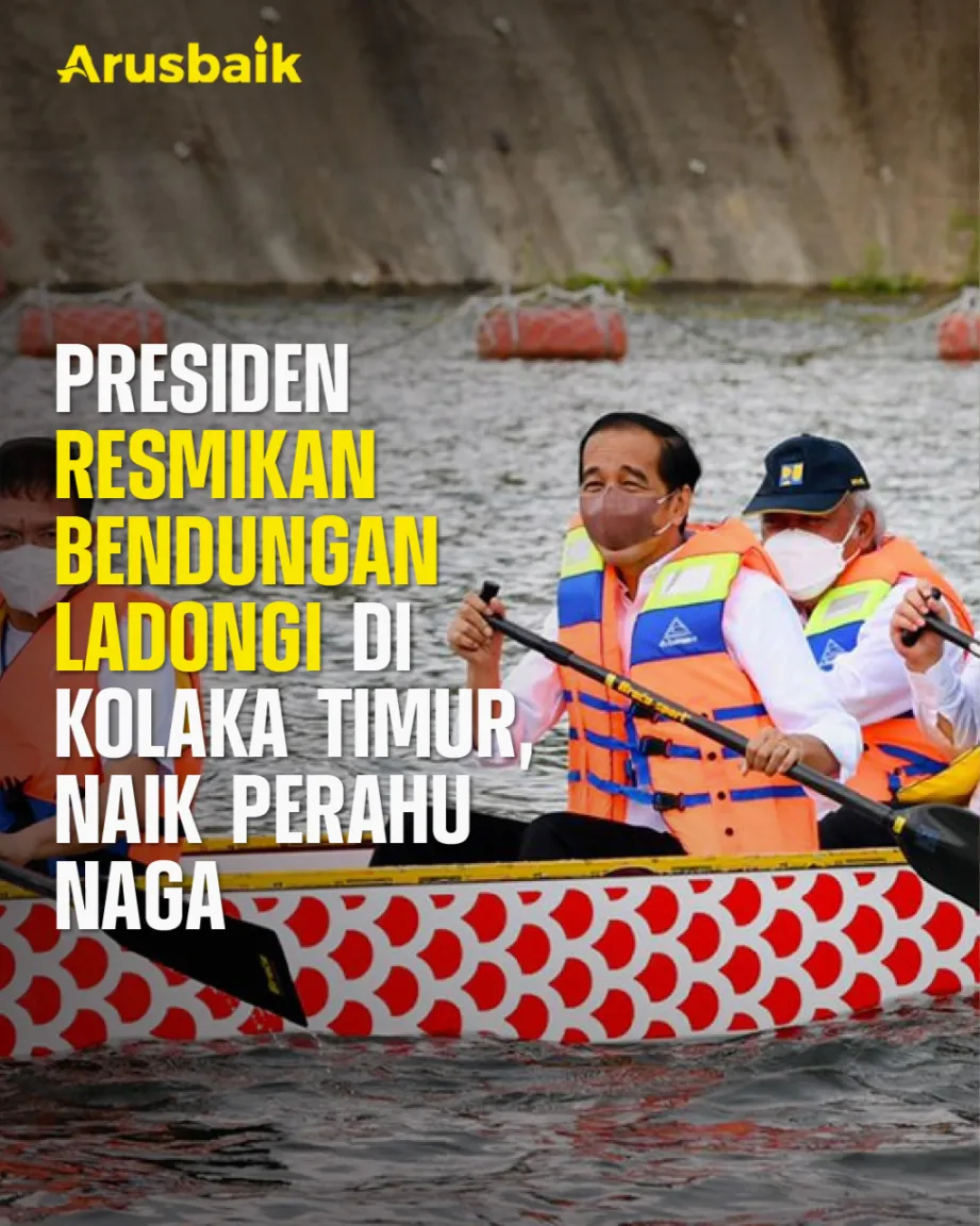 Presiden Resmikan Bendungan Ladongi di Kolaka Timur, Naik Perahu Naga