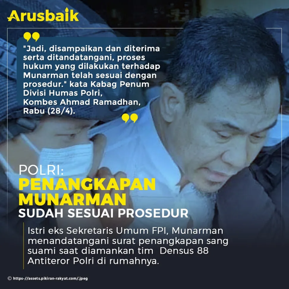Polri: Penangkapan Munarman Sudah Sesuai Prosedur
