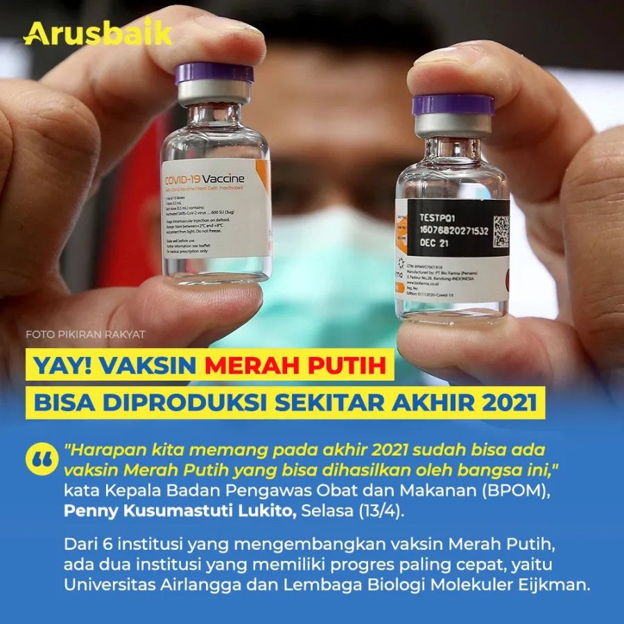 Yay! Vaksin Merah Putih Bisa Diproduksi Sekitar Akhir 2021