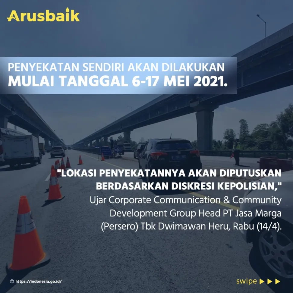 Jasa Marga Siap Sekat Kendaraan Mudik di Jalan Tol