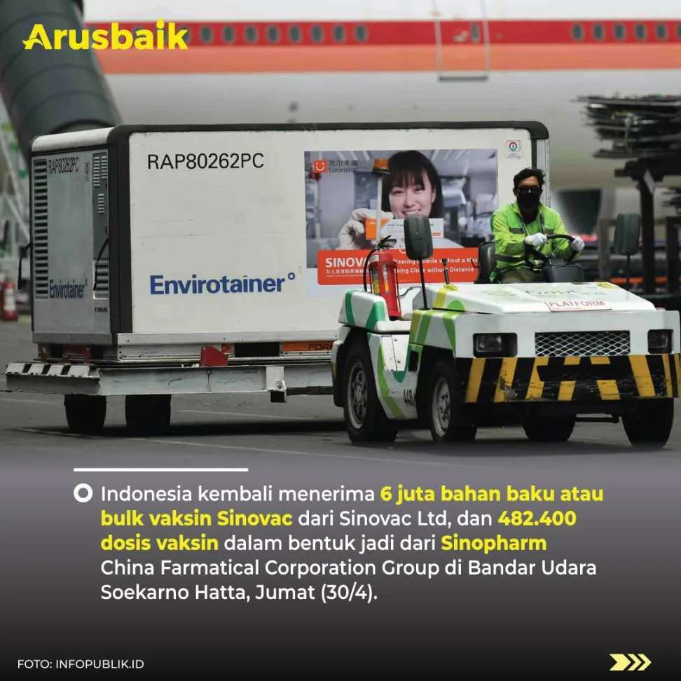 Lagi, Jutaan Vaksin Sinovac Tiba di Jakarta
