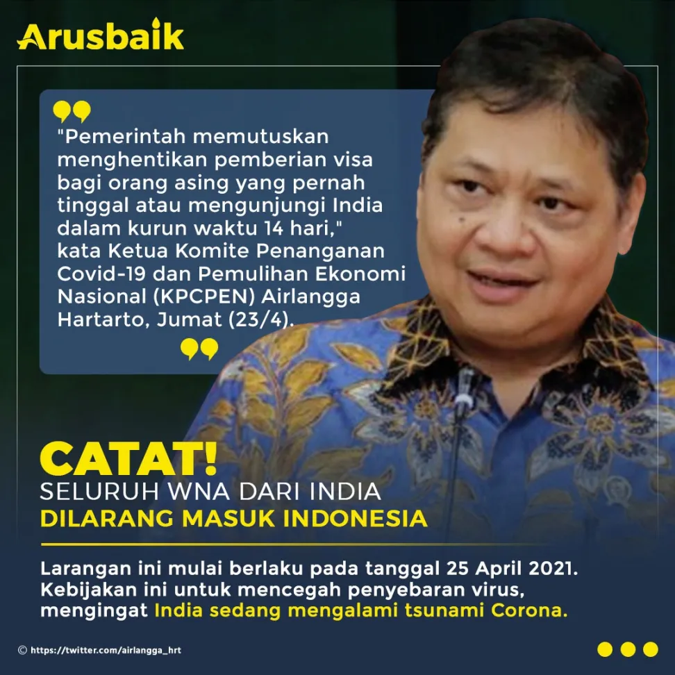 Catat! Seluruh WNA dari India Dilarang Masuk Indonesia