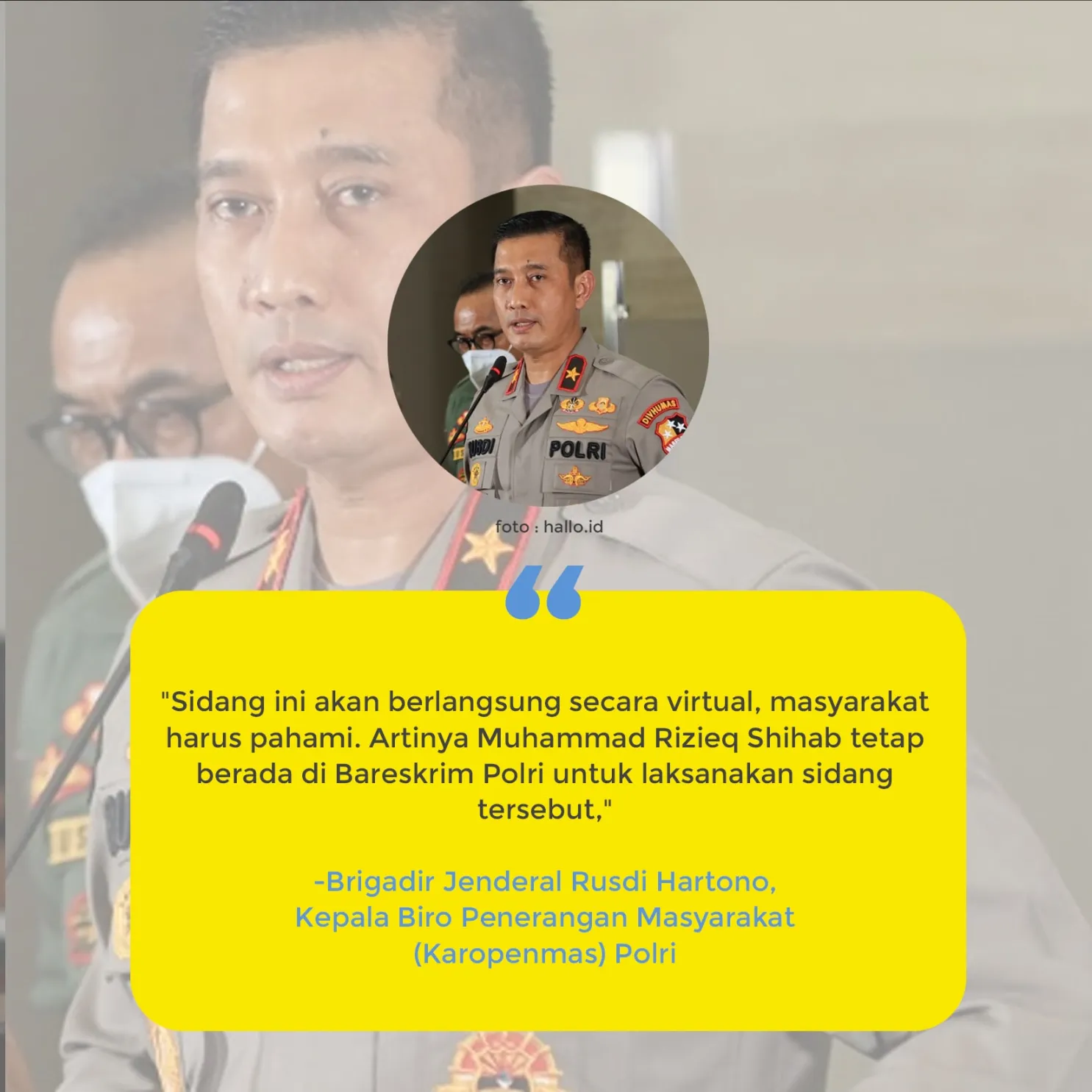 Rizieq Shihab Akan Disidang Secara Virtual